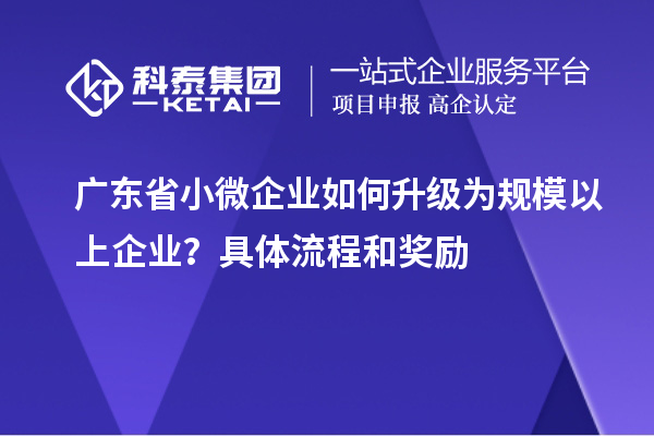 廣東省小微企業(yè)如何升級為規(guī)模以上企業(yè)?具體流程和獎勵