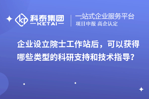 企業設立院士工作站后,可以獲得哪些類型的科研支持和技術指導?