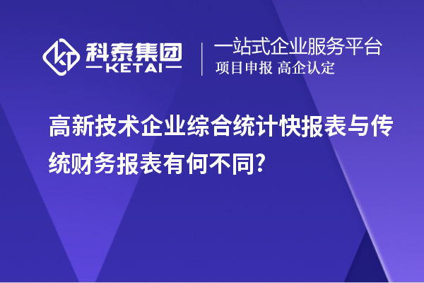 高新技術企業綜合統計快報表與傳統財務報表有何不同?