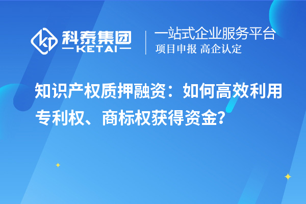 知識產權質押融資:如何高效利用專利權、商標權獲得資金?