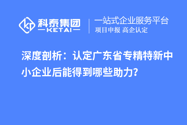 深度剖析:認(rèn)定廣東省專精特新中小企業(yè)后能得到哪些助力?