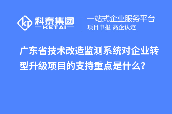 廣東省技術改造監測系統對企業轉型升級項目的支持重點是什么？