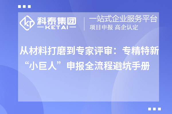 從材料打磨到專家評審:專精特新“小巨人”申報(bào)全流程避坑手冊