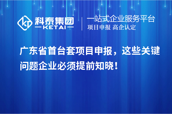 廣東省首臺套項目申報,這些關鍵問題企業(yè)必須提前知曉!