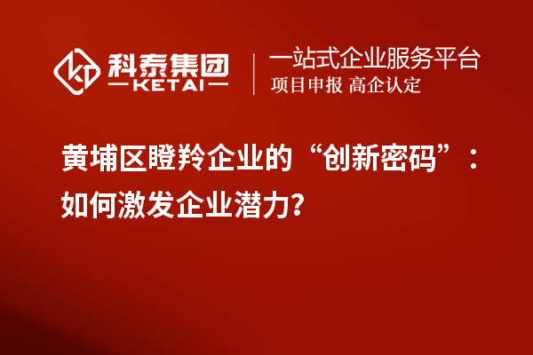黃埔區瞪羚企業的“創新密碼”:如何激發企業潛力?