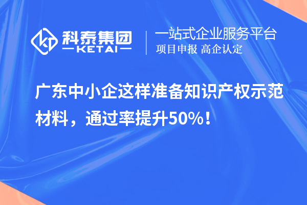 廣東中小企這樣準備知識產權示范材料,通過率提升50%!