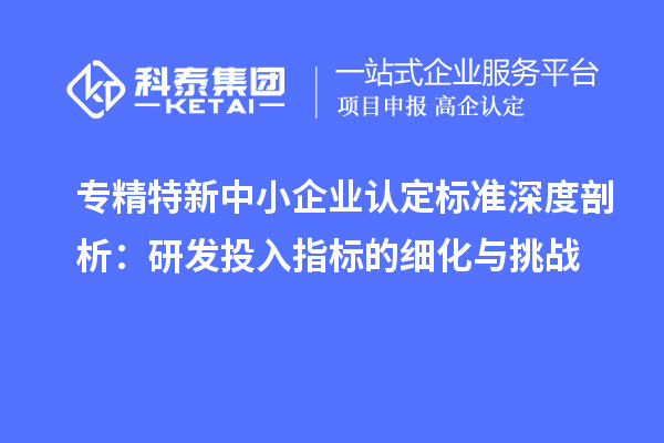 專精特新中小企業(yè)認(rèn)定標(biāo)準(zhǔn)深度剖析:研發(fā)投入指標(biāo)的細(xì)化與挑戰(zhàn)