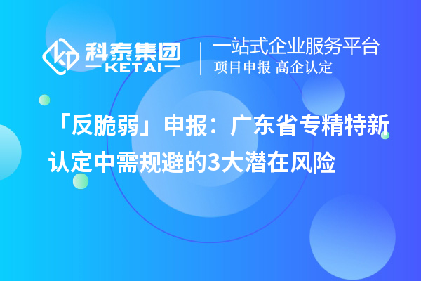 「反脆弱」申報:廣東省專精特新中小企業(yè)認定中需規(guī)避的3大潛在風(fēng)險