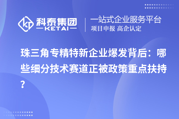 珠三角專精特新企業爆發背后：哪些細分技術賽道正被政策重點扶持？