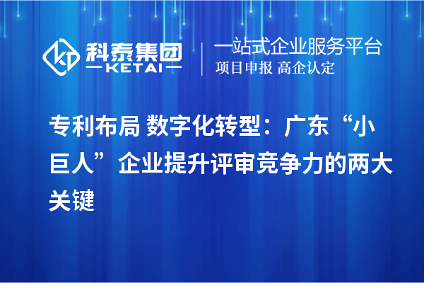 專利布局+數字化轉型：廣東“小巨人”企業提升評審競爭力的兩大關鍵