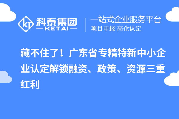 藏不住了!廣東省專精特新中小企業認定解鎖融資、政策、資源三重紅利