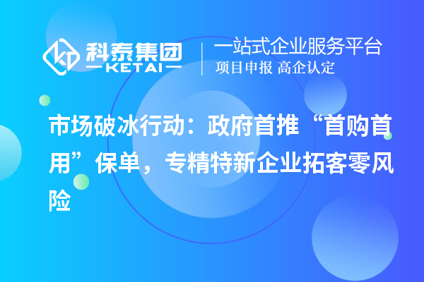 市場破冰行動:政府首推“首購首用”保單,專精特新企業拓客零風險
