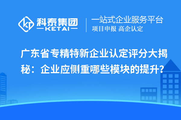 廣東省專精特新中小企業認定評分大揭秘:企業應側重哪些模塊的提升?