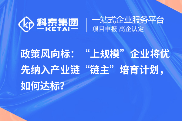 政策風向標:“上規模”企業將優先納入產業鏈“鏈主”培育計劃,如何達標?