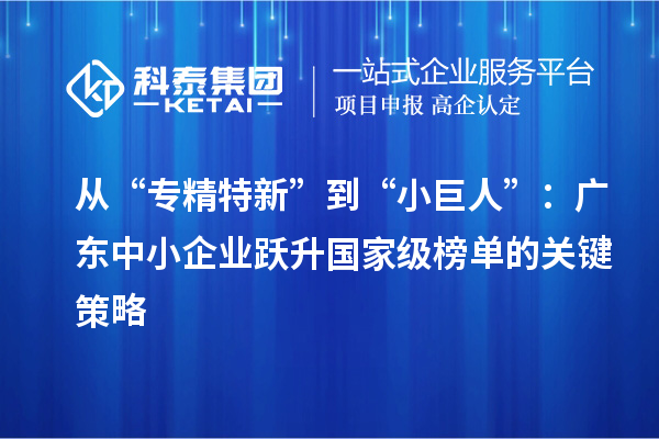 從“專精特新”到“小巨人”：廣東中小企業躍升國家級榜單的關鍵策略
