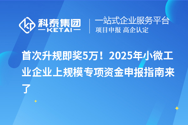 首次升規即獎5萬！2025年小微工業企業上規模專項資金申報指南來了