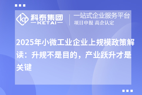2025年小微工業企業上規模政策解讀：升規不是目的，產業躍升才是關鍵